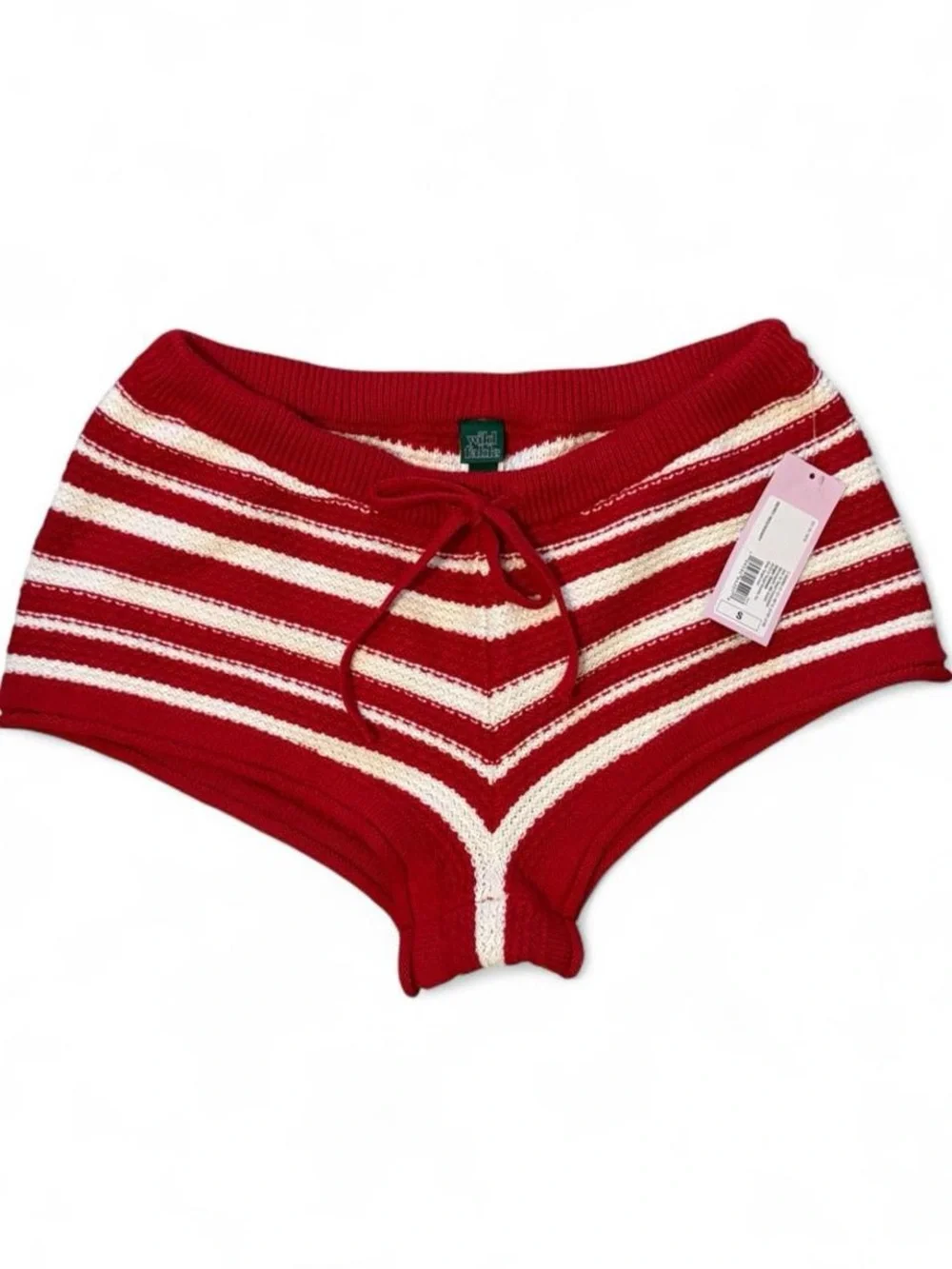 Wild Fable Striped Sweater Shorts Size S RedWh Y2K Festival Americana Coquette - Picture 3 of 5